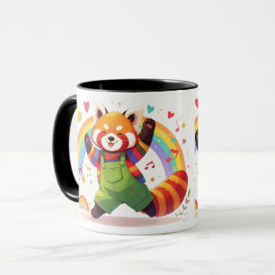 Dancing Kawaii Animal with Rainbow  Mug