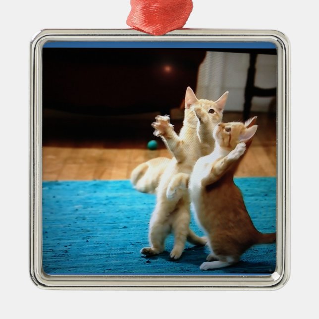 "DANCING KITTENS" CHRISTMAS ORNAMENT (Front)