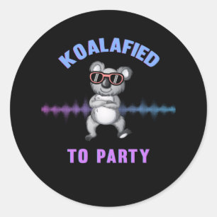 Dancing Koala Bear with Sunglasses Party Koala Classic Round Sticker