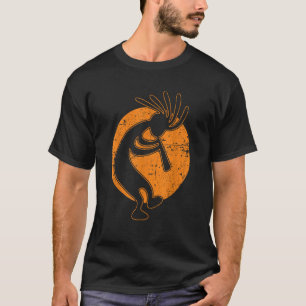 Dancing Kokopelli Positive Vibes Distressed Design T-Shirt
