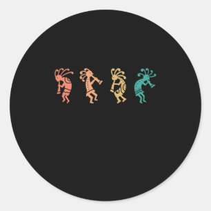 Dancing Kokopelli Southwestern Usa Native American Classic Round Sticker