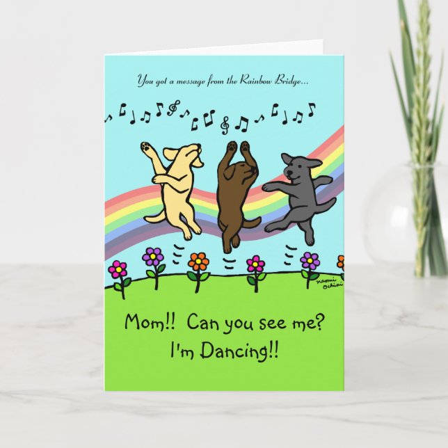 Dancing Labradors at the Rainbow Bridge Card (Front)
