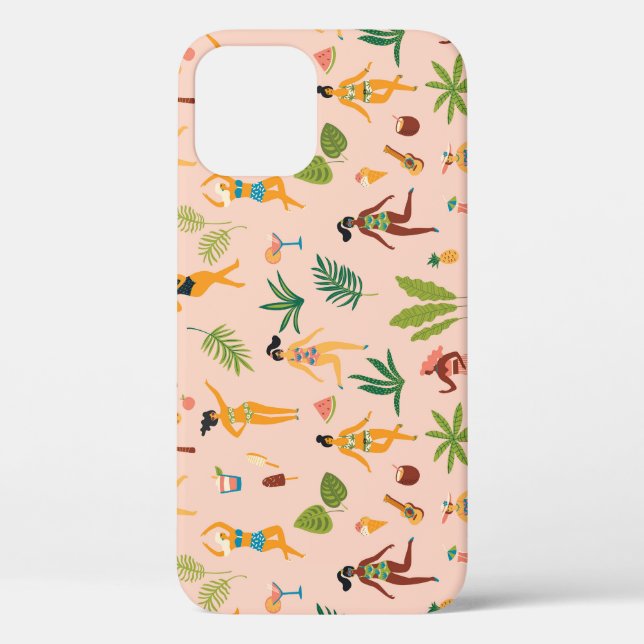 Dancing ladies, palm leaves pattern. Case-Mate iPhone case (Back)