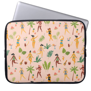Dancing ladies, palm leaves pattern. laptop sleeve