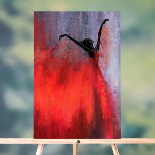 Dancing Lady in Red Acrylic Sign