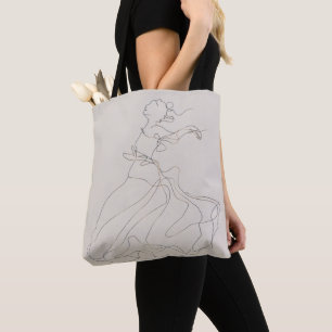 Dancing Lady Line Art Tote Bag