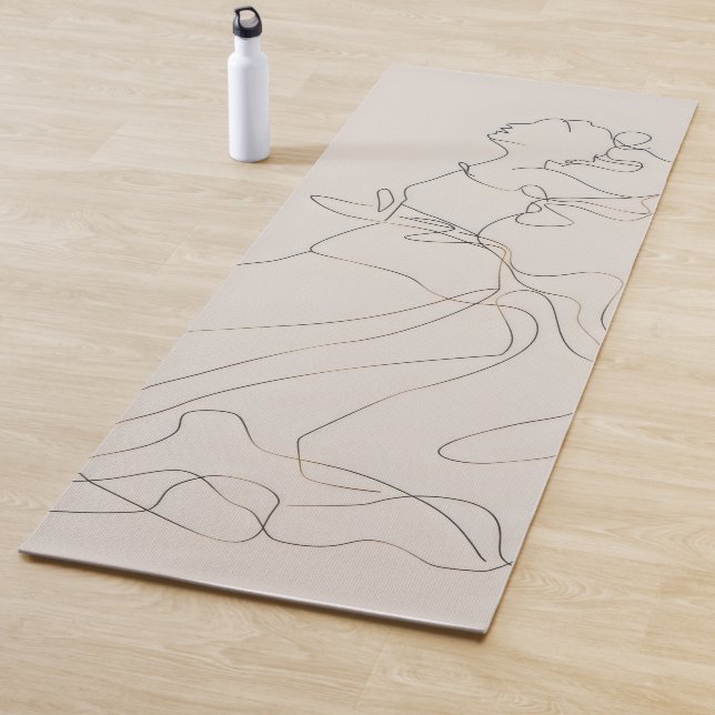 Dancing Lady Line Art Yoga Mat (In Situ)