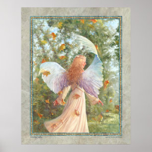 Dancing Leaves  16" x 20" poster of an Angel