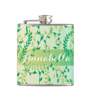 Dancing leaves hip flask