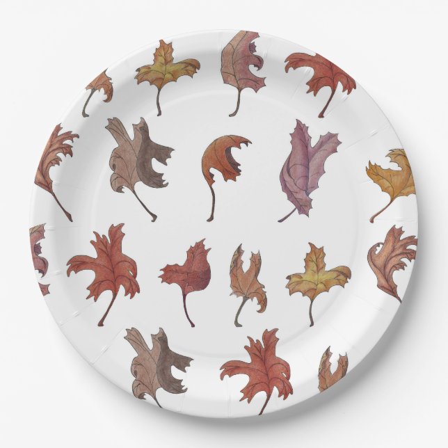 Dancing Leaves Paper Plate (Front)