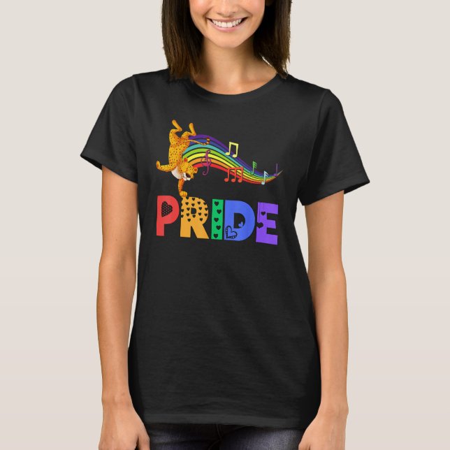 Dancing Leopard Pride Dad Rainbow Men Women Girls  T-Shirt (Front)