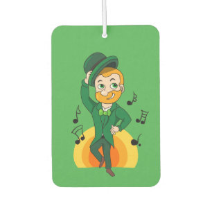 Dancing leprechaun, St. Patrick's Day cartoon  Car Air Freshener