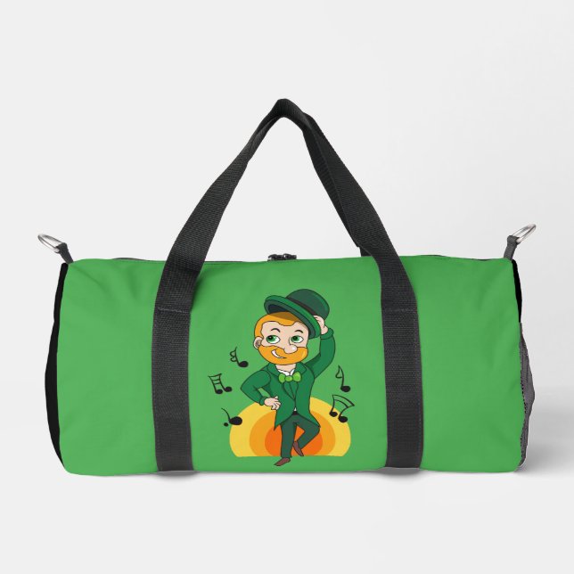 Dancing leprechaun, St. Patrick's Day cartoon  Duffle Bag (Front)