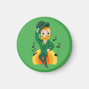 Dancing leprechaun, St. Patrick's Day cartoon  Magnet
