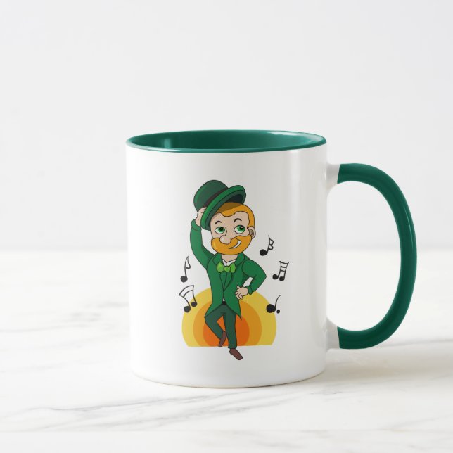 Dancing leprechaun, St. Patrick's Day cartoon  Mug (Right)