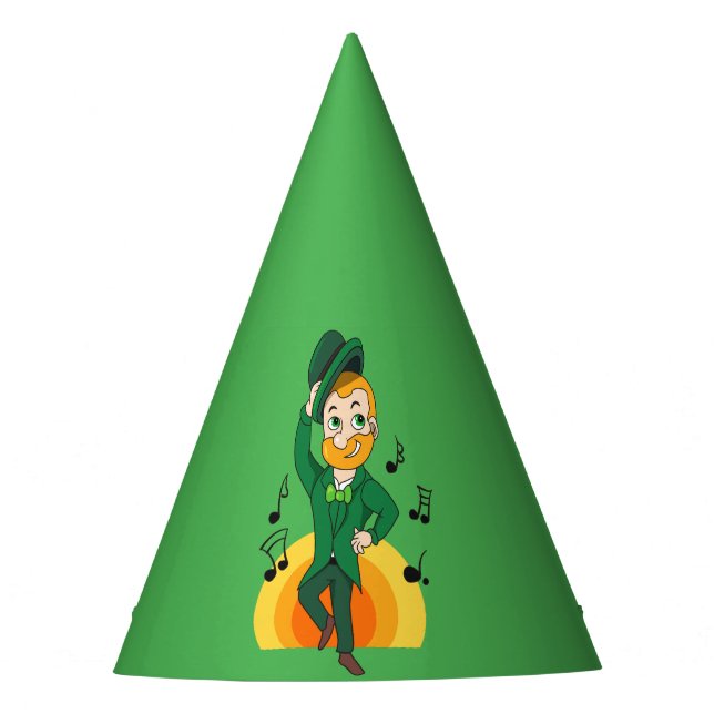 Dancing leprechaun, St. Patrick's Day cartoon  Party Hat (Front)