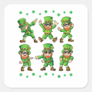 Dancing Leprechauns St Patrick's Day Square Sticker