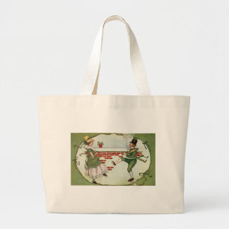 Dancing Leprechauns Vintage St. Patrick's Day Large Tote Bag
