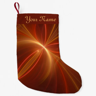 Dancing Light Modern Abstract Fractal Art Own Name Small Christmas Stocking