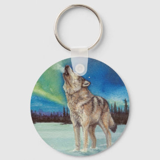 Dancing Lights howling wolf keychain