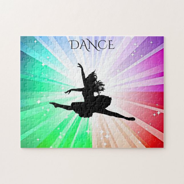 Dancing lights puzzle with beautiful dancer. (Horizontal)