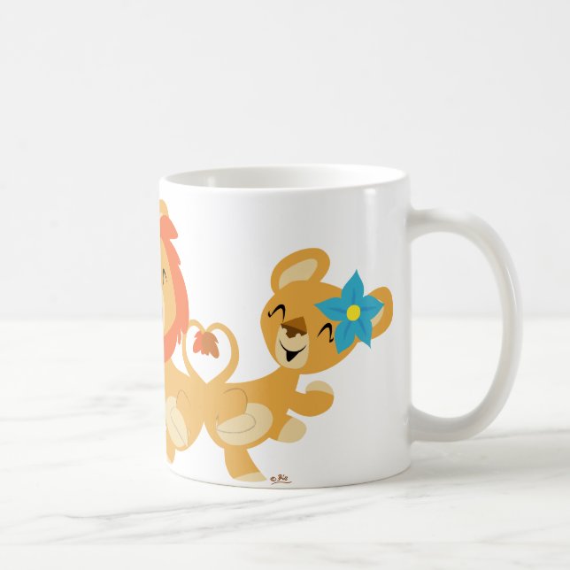 Dancing lion couple mug (Right)