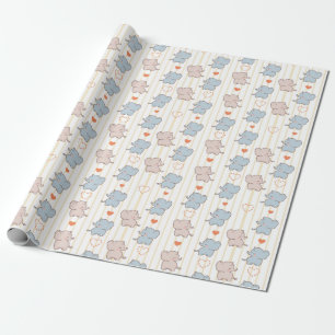 Dancing Little Baby Elephants Wrapping Paper