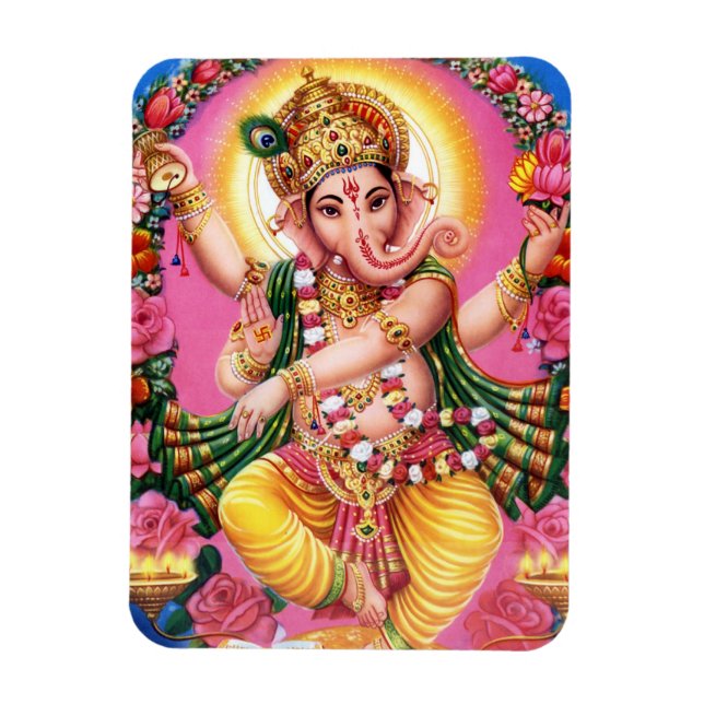 Dancing Lord Ganesha Magnet (Vertical)