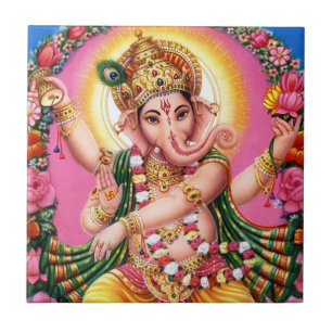 Dancing Lord Ganesha Tile