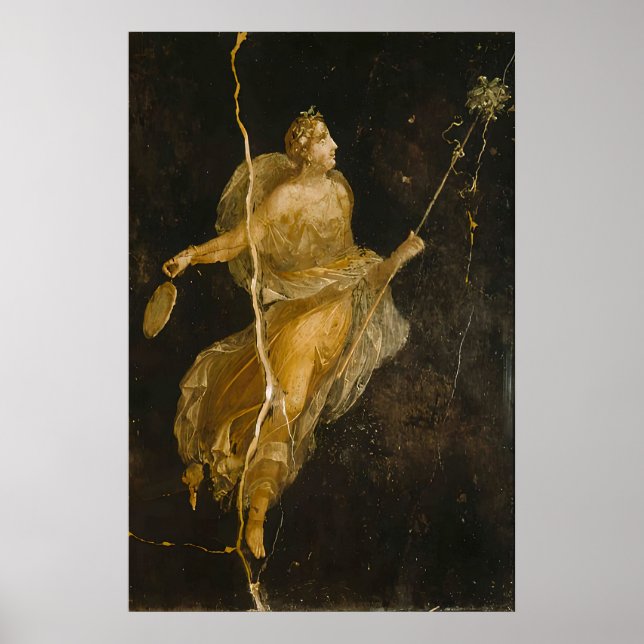 Dancing Maenad Art Print Ancient Roman Fresco (Front)