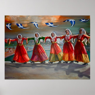 'Dancing Maidens, Skiathos' Poster