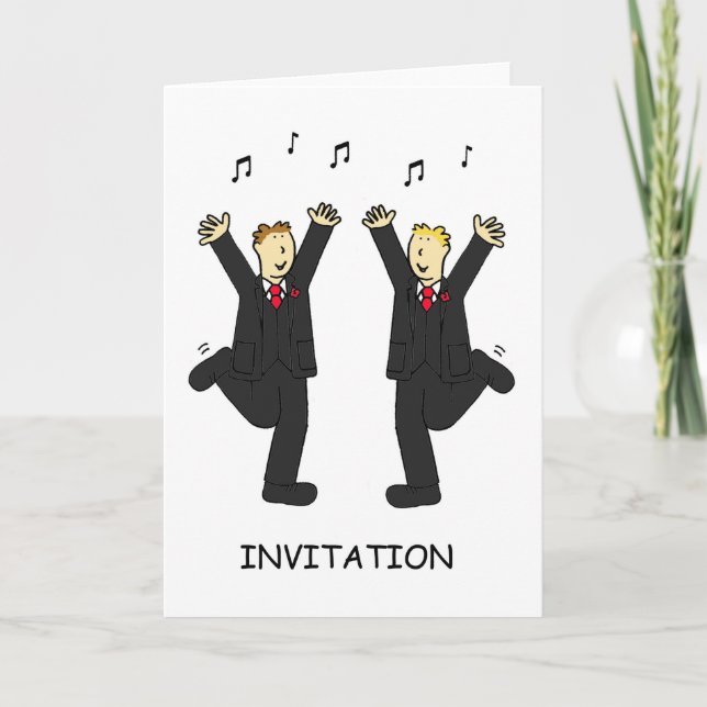Dancing Male Couple Party Invitation (Front)
