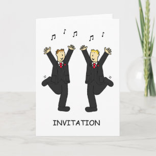 Dancing Male Couple Party Invitation