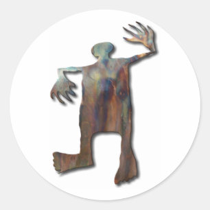 Dancing Man copper Classic Round Sticker