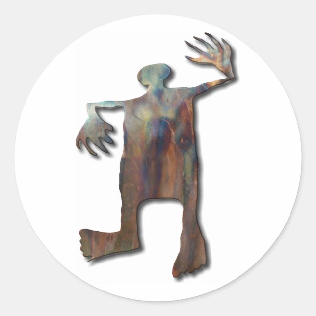 Dancing Man copper Classic Round Sticker (Front)