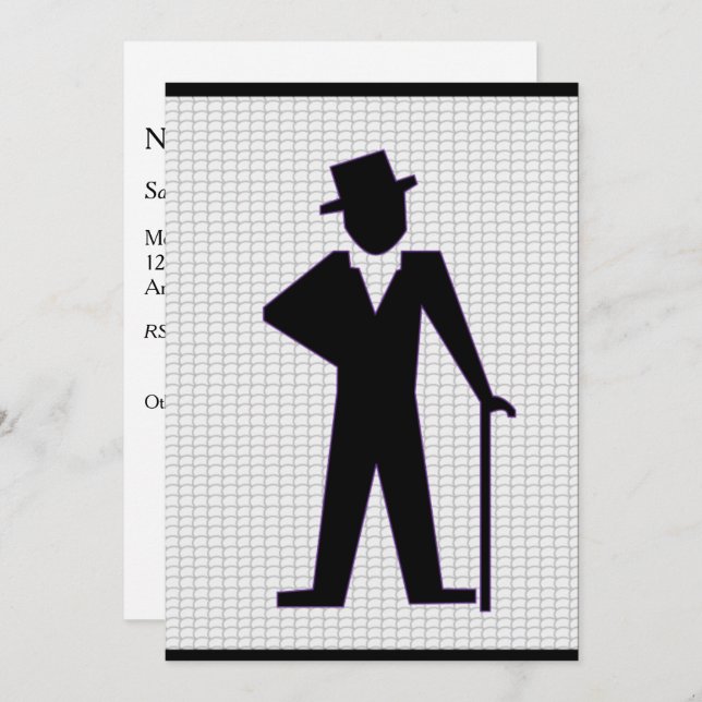 Dancing Man Customisable Bachelor Party Invitation (Front/Back)