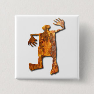 Dancing Man rust 15 Cm Square Badge