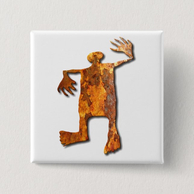 Dancing Man rust 15 Cm Square Badge (Front)