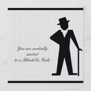 Dancing Man Silhouette Fully Customisable Invitation