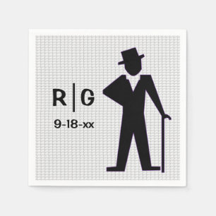 Dancing Man Silhouette Top Hat & Cane Custom Napkin