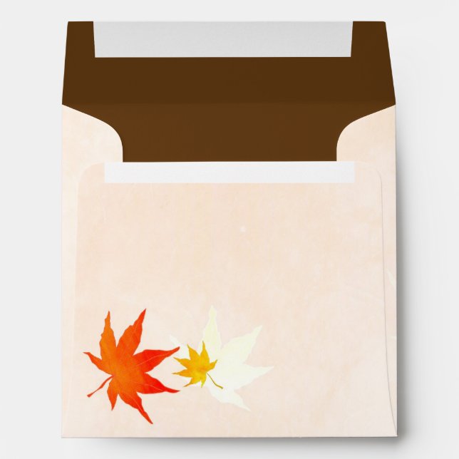 Dancing Maple Leaves Fall Wedding Envelopes (Back (Bottom))