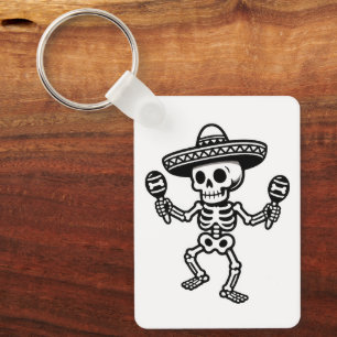 Dancing Mexican Skeleton Key Ring