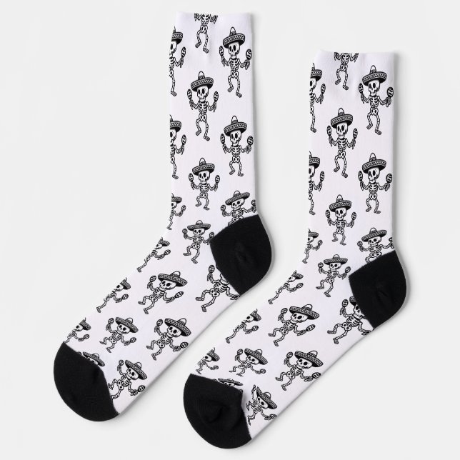 Dancing Mexican Skeleton Socks (Left)