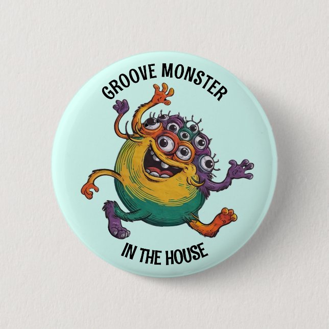 Dancing Monster 6 Cm Round Badge (Front)