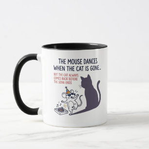 Dancing Mouse & Record Player Illustration Humou Mug