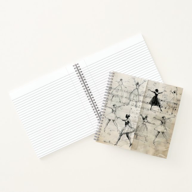 Dancing Movements Vintage Paper Notebook (Inside)