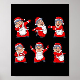 Dancing Mrs Claus Dance Challenge Boys Girls Kids Poster