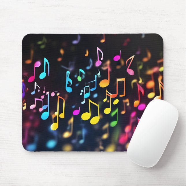 Dancing Music Notes Mouse Mat (With Mouse)