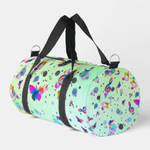 Dancing Music of Colors on Green Duffle Bag