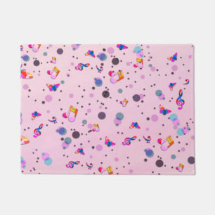 Dancing Music of Colors on Pink Doormat